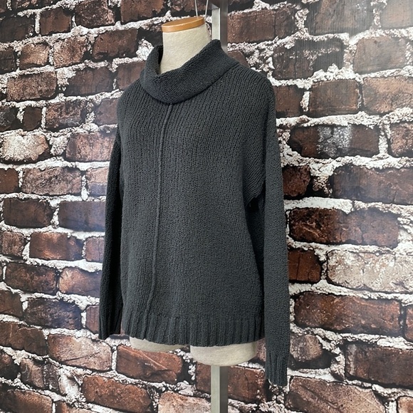 EILEEN FISHER Sweater Pullover Turtleneck Grey Nubby Knit Size XS - Picture 5 of 12